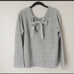 J.Crew Soft gray velvet ribbon sweater size M